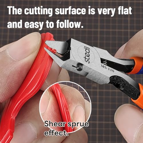 stedi Model Nipper, Sprue Cutter with Ultra-thin Single-Blade and Stiff Spring Hobby Nippers for Gundam Repairing Plastic Model and Miniature Model, Orange - style: Single-Blade Nippers(Blue for Bedinners)