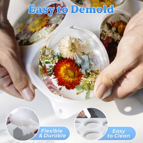 LET'S RESIN 2Pack Deeper Resin Coaster Molds, 4 Inches Large 12 Cavity Silicone Molds for Resin and Flower Preservation, Square/Round Epoxy Coaster Molds for Cups Mats, DIY Craft - size: Square&Round