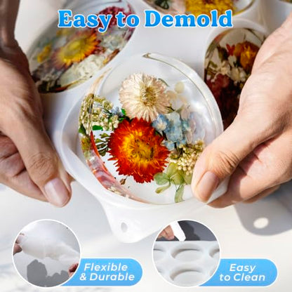 LET'S RESIN 2Pack Deeper Resin Coaster Molds, 4 Inches Large 12 Cavity Silicone Molds for Resin and Flower Preservation, Square/Round Epoxy Coaster Molds for Cups Mats, DIY Craft - size: Square&Round