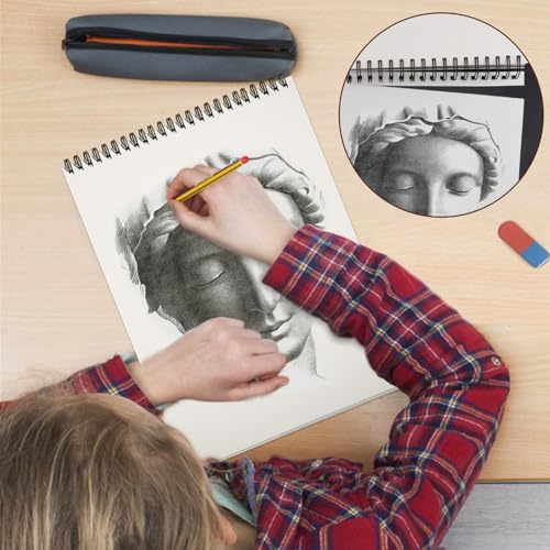 5 Pack Sketch Book 8.5×11 inch, Spiral Sketch Pad 300 Sheets Each(68lb/100gsm), Drawing Painting Sketchbook for Kids, Beginners, Artists - color: 5 Pack, size: 8.5" x 11"