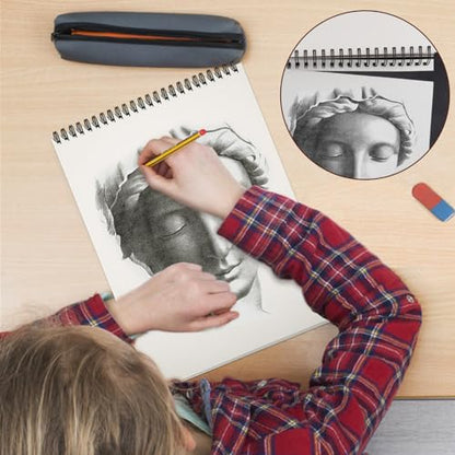 5 Pack Sketch Book 8.5×11 inch, Spiral Sketch Pad 300 Sheets Each(68lb/100gsm), Drawing Painting Sketchbook for Kids, Beginners, Artists - color: 5 Pack, size: 8.5" x 11"