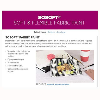 DecoArt SoSoft Fabric Acrylics Paint, 1-Ounce, Yellow/Green - color: Yellow-green