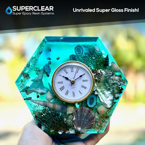 Superclear 24 Hour Fast Cure Deep Pour Epoxy Resin 0.75 Gallons Kit, 1 Inch Liquid Glass Clear Casting Resin for Small River Pours and Castings, Live Edge Wood, Food Safe, Bubble Free - size: 3 Quart