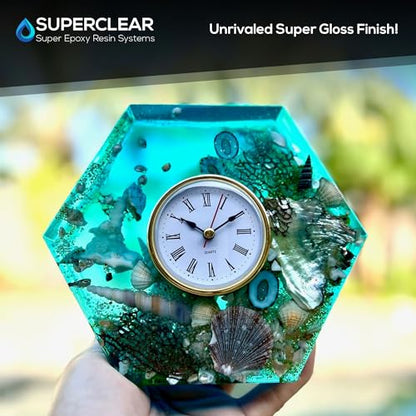 Superclear 24 Hour Fast Cure Deep Pour Epoxy Resin 3 Gallons Kit, 1 Inch Liquid Glass Clear Casting Resin for Small River Pours and Castings, Live Edge Wood, Food Safe, Bubble Free - size: 3 Gallon