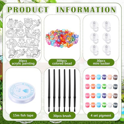 WinnerWhy 30 Sets Spring Suncatchers Window Art Kits, Vibrant DIY Sun Catchers Bulk Crafts Paint Your Own Window Ornaments for Adults Home Birthday Activity Project Decor - style: Vibrant Style