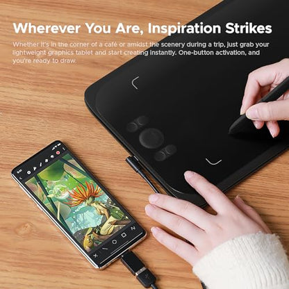 Ugee Drawing Tablet Pad,Digital Graphics Tablets M808 10x6 Inch, 8192, 8 Shortcut Keys, Digital Art for Paint, Sketch,Design, Teaching&Study for PC/Mac/Computer/Chrome Os/Android, Student,Kids Gift - style: Wired M808