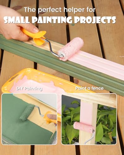Voomey Paint Roller Kit, 2 Inch Microfiber Paint Roller Covers 12 Pack, Small Paint Rollers with Tray and Roller Frame for Touch Up Painting Wall, Door, Cabinet - size: 2 Inch Mini Microfiber Paint Roller Kit 12 Pack