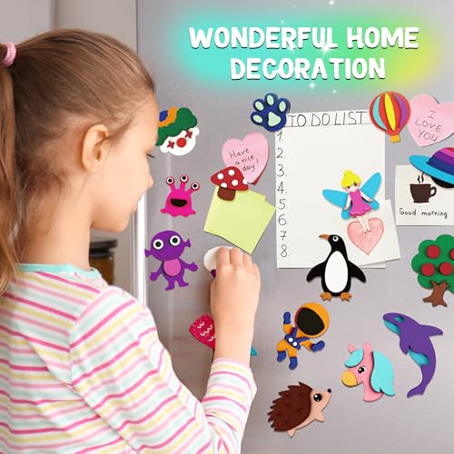 Byncceh Gamerside DIY Wooden Magnets Kids Crafts - 40 pcs Glow Magic Magnetic Paint Set, Wood Arts and Crafts for Kids, Make Your Own Fridge Magnets Party Favors Gifts Crafts for Girls 6-8 8-12