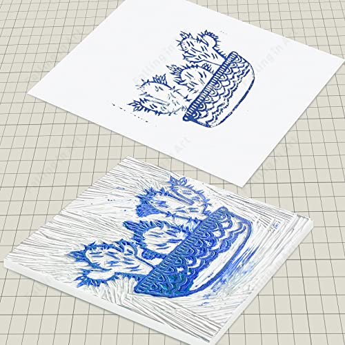 Falling in Art White Rubber Carving Block, 8" x 10" Easy Cut Lino Blocks, Soft Linoleum Block for Printmaking, Stamps, Crafts(2 Pack) - size: 8'' x 10'' 2 Pack
