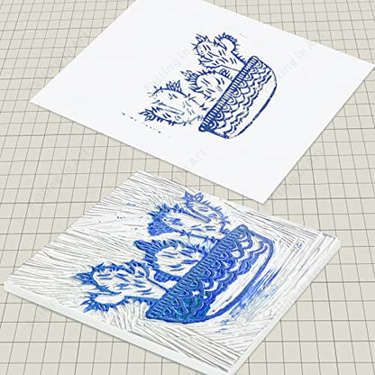 Falling in Art White Rubber Carving Block, 8" x 10" Easy Cut Lino Blocks, Soft Linoleum Block for Printmaking, Stamps, Crafts(2 Pack) - size: 8'' x 10'' 2 Pack