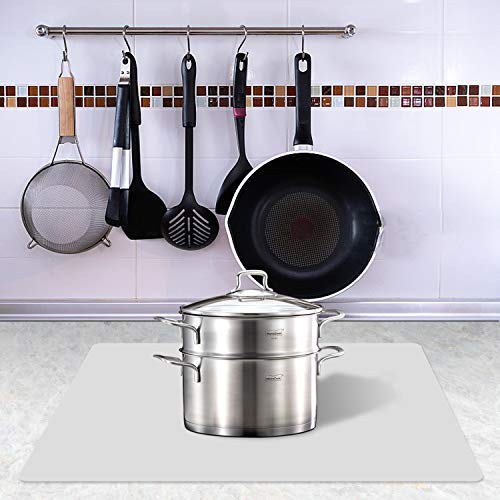 Silicone Placemats, Food-Grade Non-Slip Waterproof, Dining, Stain Resistant, Countertop Protector, Kitchen Counter Mat, Heat Resistant, Baking mat Dishwasher Safe (23.6"×15.7"-1pack, White Gray) - color: White Gray, size: 23.6"×15.7"-1pack
