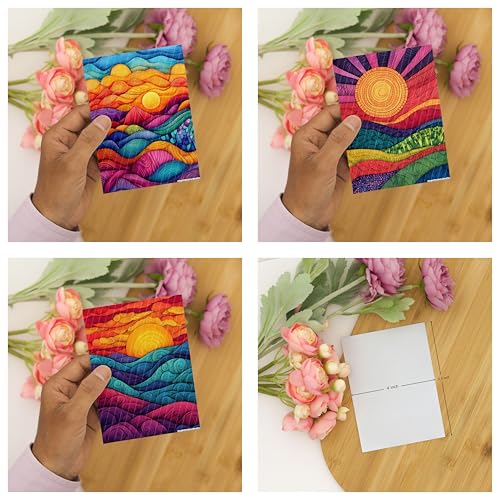 Zentangle Transfer Paper - 6 Pcs, Transfer Paper for Polymer Clay, Colorful Sunset Polymer Clay Transfer Sheet for Jewelry Making ZEN-R1TP1 - color: ZENR1TP1