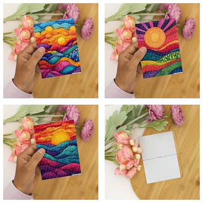 Zentangle Transfer Paper - 6 Pcs, Transfer Paper for Polymer Clay, Colorful Sunset Polymer Clay Transfer Sheet for Jewelry Making ZEN-R1TP1 - color: ZENR1TP1