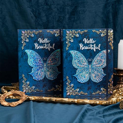 B5 Hardcover Journal for Women & Men - 3D Embossed Butterfly Aesthetic Lined Notebook, 192 Pages Thick 80gsm Paper Writing Journal for Office, School, Travel Notes & Gift (9" x 6.9") | 192 Pages Thick 80gsm Paper Writing Journal for Office, School, Travel