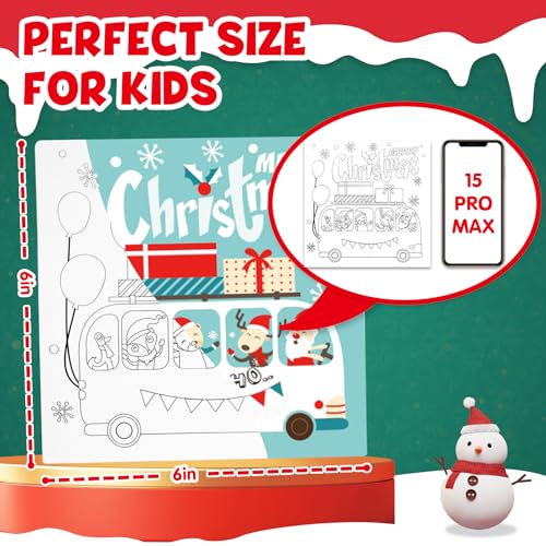 conda Pre Printed Canvas for Painting 12 Pcs 6 x 6 Inch, Pre Drawn Canvas Boards with Christmas Pictures to Paint, Theme Canvas Panels Set for Beginners Students, DIY Paint Art Supplies - color: Christmas Canvas