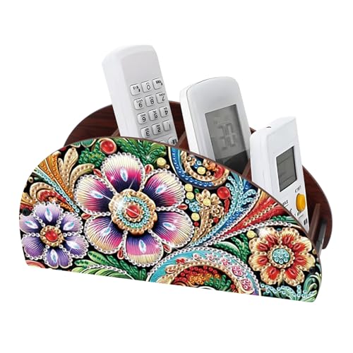 Diamond Painting Art Kit Organizer Box, colorful flowers DIY Special Shape Diamond Partial Mosaic Handmade Making Kit Organizer Box, Modern Home Dining Living Room Table Top Decor Art Decoration - color: colorful flowers