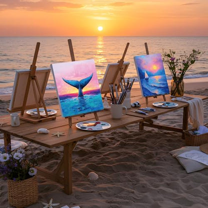 Sherr 12 Pcs Pre Drawn Canvas Pre Printed Canvas for Adults Sip and Paint Party Canvases Painting Kit for Summer Easter Mother's Day Party Favor(Beautiful Scenery,8 x 10 Inch) - size: 8 x 10 Inch, style: Beautiful Scenery