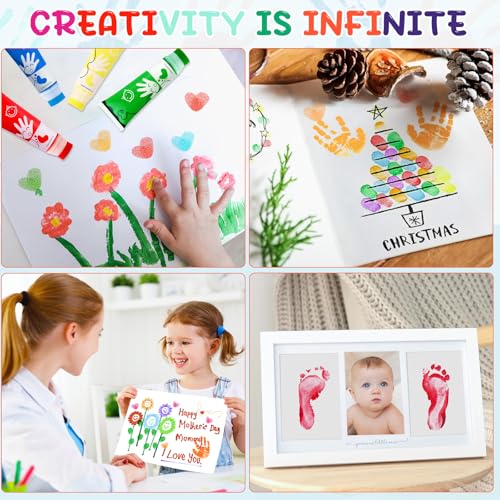 Washable Finger Paint for Toddlers with Sponge Head, Safe Non-Toxic 8 Colors Large Capacity (2.54fl Oz), Baby Safe Paint Art Supplies Preschool Learning, Easter Gift for Kid Ages 1+ - style: 2.54 Fl Oz (Pack of 8) with Sponge Head