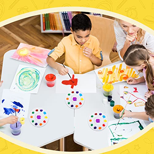 200 Pack Paint Palettes Bulk Plastic Paint Tray Palette 6.7 Inch Round Washable White Palette with 10 Wells 1 Center Reservoir Classroom Art Supplies Teacher School Painting Projects