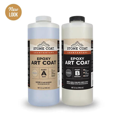 Stone Coat Countertops Art Coat (1/2 Gal) Formulated with Zero VOCs, Extended Working Time, UV Resistance for Alcohol Ink, Acrylic, Metallics, Food Safe Epoxy Perfect for DIY and Art Markers | Extended Working Time, Zero VOC, Food‑Safe Epoxy for Light and