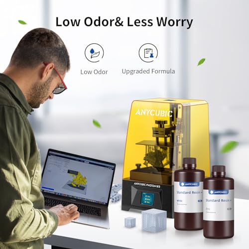 ANYCUBIC Upgraded Standard 3D Printer Resin, 405nm SLA Fast UV-Curing Resin, High Precision & Rapid Photopolymer for 8K Capable LCD/DLP/SLA 3D Printing (Grey, 1000g) - color: Grey, size: 1kg