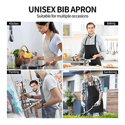 Puppy Dogs Waterproof Adjustable Bib Apron with 2 Pockets, Cooking Gardening Grilling Kitchen Chef Apron for Women - color: French Bulldog Paw