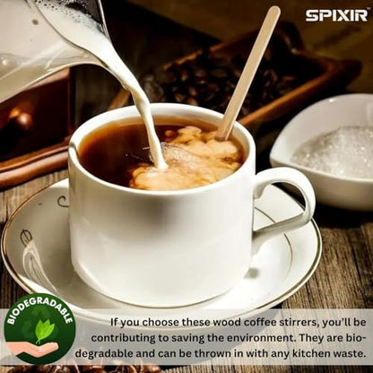 Coffee Stirrers Disposable Wooden Coffee Stir Sticks - Round-End Birchwood 7 Inches Large Wooden Stir Sticks - Pack of 2000 Wood Stir Sticks - style: 7 Inches - Pack of 2000