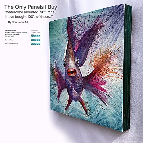 Da Vinci Pro Birch Wood Panel 7/8" Deep – 8x10 Single Panel - Fine Textured, Warp Resistant, Lightweight & Rigid – Perfect for Mounting Sanded Pastel or Watercolor Paper, Linen or Canvas