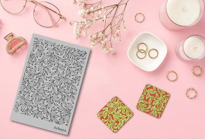 Polymer Clay Leaves Texture Sheets for Earring Jewelry Making, Clay Leaf Texture Mats for Clay Projects Polymer Clay Leaves Stamps Earrings Tools