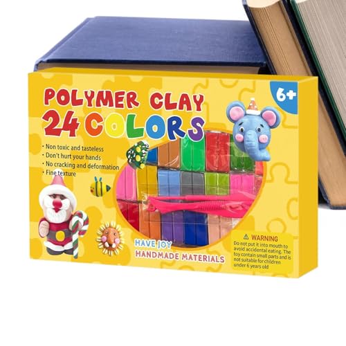24-Color Self-Hardening Dough Toys - Air Dry Clay Kit, Kids Modeling Sculpting Foam with Sculpt Tools, Magic Crafting Pack, DIY Educational Slimes Set, Colorful Medium for School Art Projects