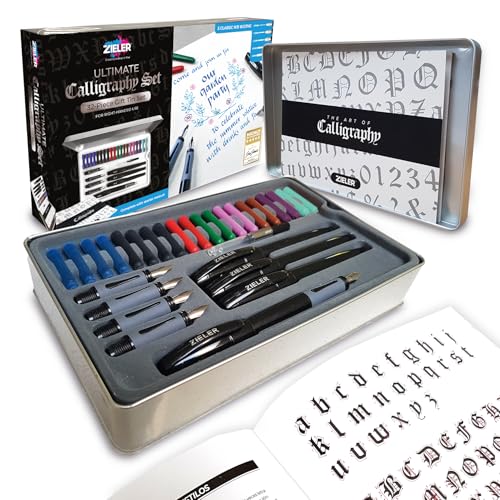 Zieler Ultimate Calligraphy Pen Gift Set (32 pieces), in a Tin Gift Box