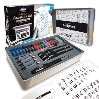 Zieler Ultimate Calligraphy Pen Gift Set (32 pieces), in a Tin Gift Box