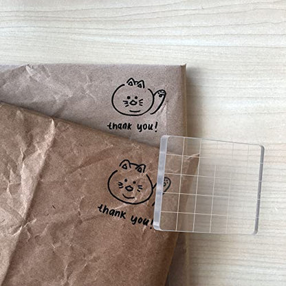 6 Pieces Stamp Block Clear Acrylic Stamping Blocks Tools Set with Grid Lines for DIY Crafts Scrapbooking Card Making Ornaments Stamping Projects