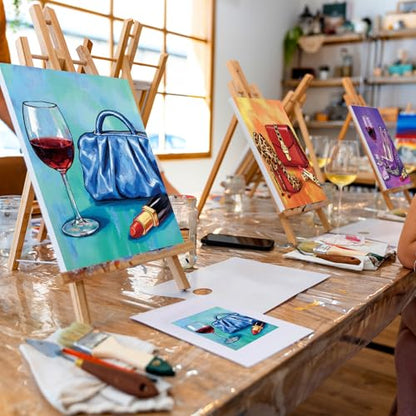 VOCHIC 4 Pack Sip and Paint Kit for Adults,Pre Drawn Canvas for Painting Party Supplies Girls Night Games Couples Paint Art Set Fashion Accessories 8x10 in - size: 8x10, style: Fashion Accessories
