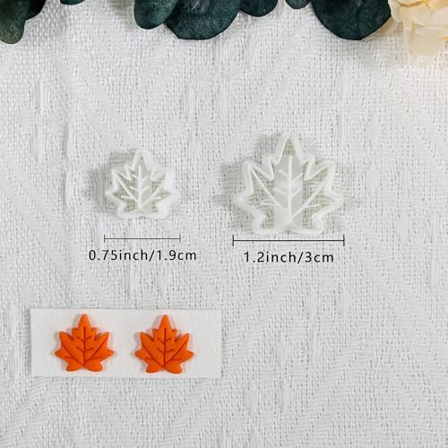 Xaekicr Polymer Clay Cutters Maple Leaf Set – 2PCS Fall Leaf Clay Earring Cutters for Polymer Clay Jewelry, Autumn Theme Clay Tools and Cutters for Earrings, Crafts and Seasonal DIY - color: J color