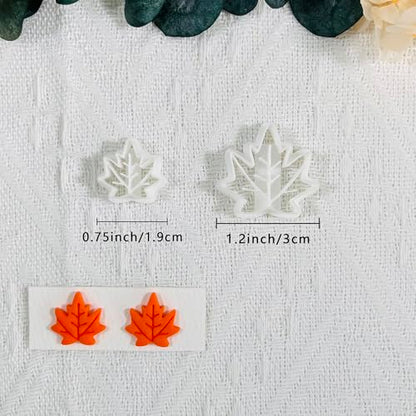 Xaekicr Polymer Clay Cutters Maple Leaf Set – 2PCS Fall Leaf Clay Earring Cutters for Polymer Clay Jewelry, Autumn Theme Clay Tools and Cutters for Earrings, Crafts and Seasonal DIY - color: J color