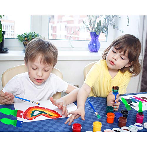 53Pcs Painting Brushes for Kids Paint Sponges, Washable Paint Brushes Set for Toddler Kids Early Learning Finger Paints sponges Foam Art Supplies Toys Present with 26 Alphabets