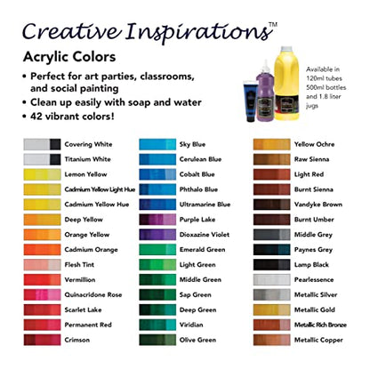 Creative Inspirations Acrylic Paint - Lemon Yellow - 120mL - 2 Pack - Smooth & Creamy Consistency, Vibrant Pigmentation, Great Coverage for Artists - Clean Up with Soap & Water - color: Lemon Yellow, size: 4.06 Fl Oz (Pack of 2)