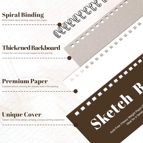 4 Pack Small Sketch Books, 5.5 x 8.5 Inch Mini Sketchbook, 68lb/100gsm Spiral Bound Small Sketch Pad, Acid Free Art Supplies Drawing Painting Sketchbook for Kids, Beginners, Artists (Yellow-Brown) - color: Tan, size: 5.5 × 8.5Inch（4 Pack）