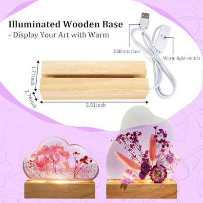 K KERNOWO Epoxy Resin Kit for Beginners, Resin Kit with Light and Molds Complete Set DIY Crafts for Adults Women, Epoxy Set with Cloud and Heart Shaped Mold, Dried Flowers and Resins Supplies-20OZ - color: Colors