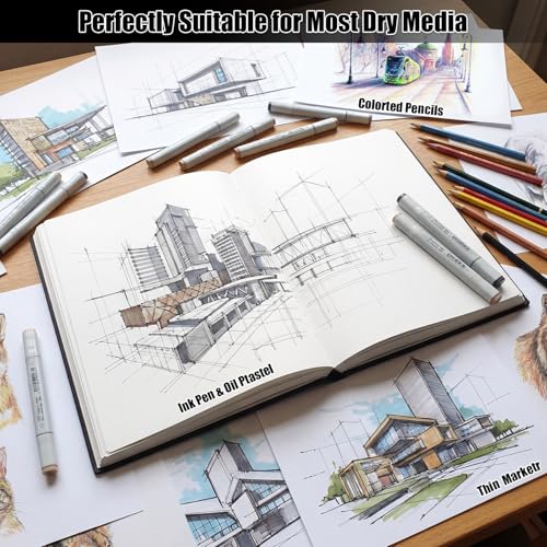 Hardcover Sketch Book, 110lb/180GSM Sketchbook for Drawing Painting, 160 Pages/80 Sheets Sketch Pad, 8.5×11 in Drawing Book Art Supplies for Teens, Adults, Artists - size: 8.5×11 Inch (1 Pack)