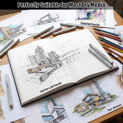Hardcover Sketch Book, 110lb/180GSM Sketchbook for Drawing Painting, 160 Pages/80 Sheets Sketch Pad, 8.5×11 in Drawing Book Art Supplies for Teens, Adults, Artists - size: 8.5×11 Inch (1 Pack)
