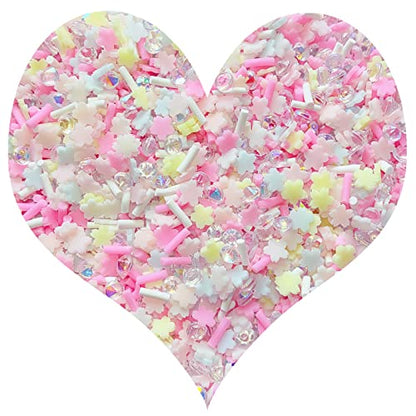 EHOPE Fake Sprinkles Resin Sprinkles Fake Candy Sprinkles Clay Sprinkles Polymer Sprinkles Polymer Clay Slices for Nail Art DIY Crafts Cake Phone Case(40G-Sugar granules+Cherry Blossoms-19) - color: 19-Sugar granules+Cherry Blossoms