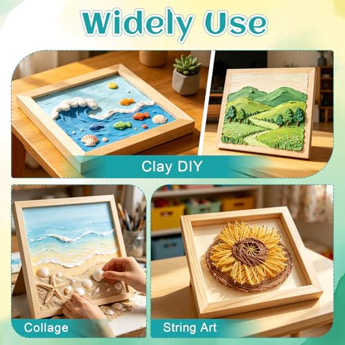 ESRICH 8x8 Inch Wood Panels, 2 Pack Square Craft Wood Canvas Boards, Blank Unfinished Wooden Art Board for DIY Art Creations Such as Painting, Acrylic Pouring, Resin, Burning, Collage, etc. - size: 8IN-2Pack