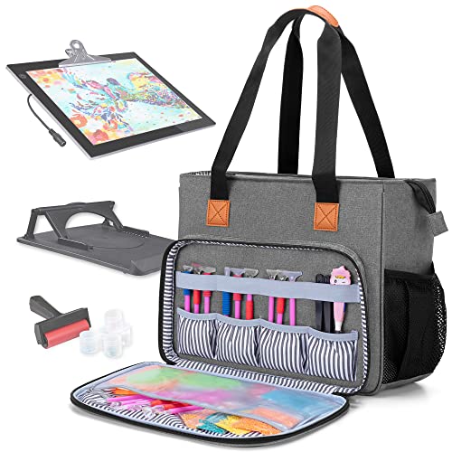 LUXJA Carrying Case for A4 Light Pad and Diamond Painting Accessories, Storage Bag for Diamond Painting Tools and Light Box (Fits for A4 Light Pad), Gray (Bag Only) - color: Gray