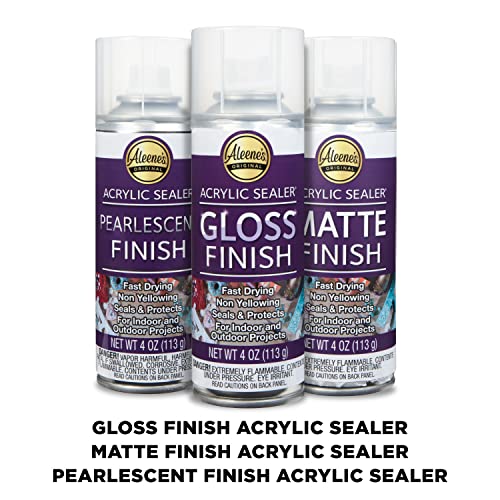 Aleene's Acrylic Spray Sealer Finish Varitey Pack 4 oz. 3 Pack - Gloss, Matte, Pearlescent