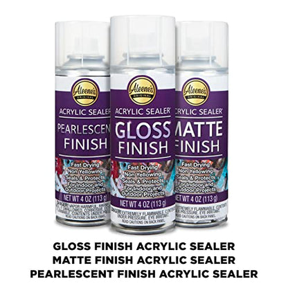 Aleene's Acrylic Spray Sealer Finish Varitey Pack 4 oz. 3 Pack - Gloss, Matte, Pearlescent