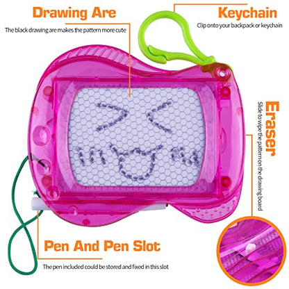 30 Pack Mini Magnetic Drawing Board for Kid(6 Colors), Keychain Clip Doodle sketch Writing Pad Goody Bag Filler, Toy Bulk for Toddler Rainbow Birthday Party Favor Classroom Supplies Treasure Box Prize