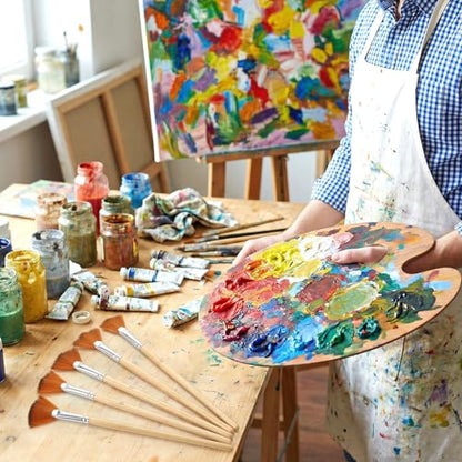 10Pcs Fan Brush for Painting, Professional Artist Fan Brushes, Soft Oil Paints Brush Acrylic Paint Brushes Paintbrushes for Oil Watercolor Gouache Painting