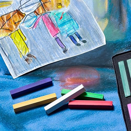PRO ART Artist Pastels Square 24 Pack Landscape Colors - Soft Chalk Crayons for Drawing and Blending, Professional Art Supplies for Artists, Students, and DIY Craft Projects